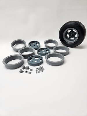 #ad 1 8th Scale Custom Wheels to fit Revell Monogram Kit Tires Corvette Hotrod $45.00