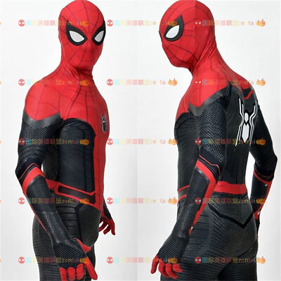 #ad Far From Home Spiderman 3D Jumpsuit Adult Kid Cosplay Zentai Suit Bodysuit Tight $36.80