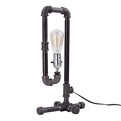 #ad PIPE DECOR Convertible Table Lamp Vintage Industrial Pipe Design Dimmable D... $69.27