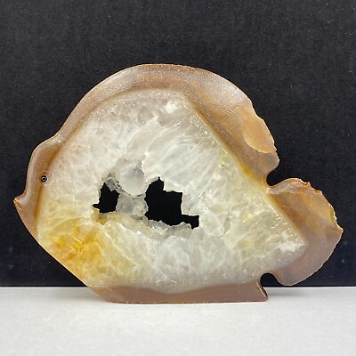 #ad 441g Natural crystal mineral specimens agate cave hand carved the fish gift $65.00