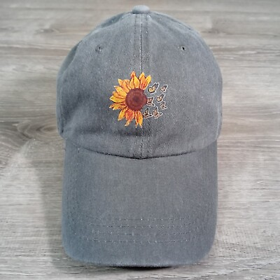 #ad Sunflower Butterflies Women#x27;s Baseball Cap Hat Adjustable Gray 100% Cotton $12.00