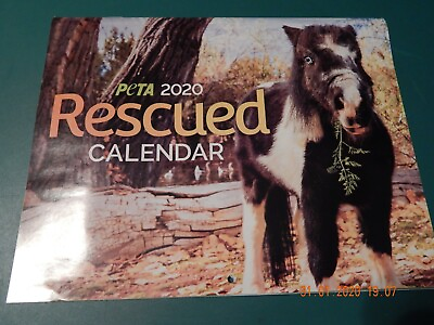 #ad 2020 CALENDAR PETA RESCUED ANIMALS 12 UNIQUE PICTURES NEW $15.00
