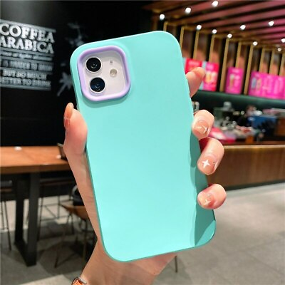 #ad Liquid Colorful Contrast Frame Cover for iphone 13 12 Pro Max XR 7 Phone Case $9.19