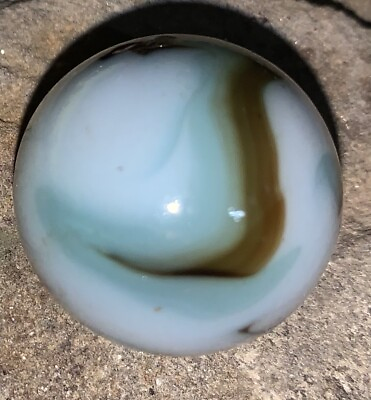 #ad Turquoise Blue amp; Brown Swirl Marble. Rare. Vintage $20.00