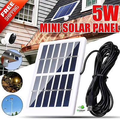 #ad 5W Waterproof Solar Panel For Security Camera Outdoor Solar Power Panel Charger $15.99