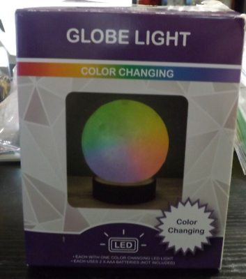 #ad NEW Globe color changing desk tabletop light LED 7 rotating colors 4quot; tall $15.00