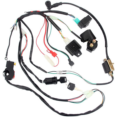 #ad Wiring Harness Wire Loom CDI Ignition Kit for 50 70 90CC 110CC ATV Electric Quad $23.95