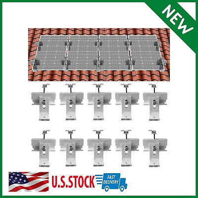 #ad Roof Solar Panel Mounting Bracket System Kit for 1 4 Pieces Solar Panels Tool $73.91