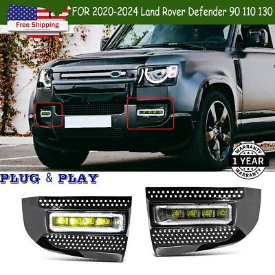 #ad Front Yellow LED Fog Light For 2020 24 Land Rover Defender 90 110 130 Gold Lamp $239.00
