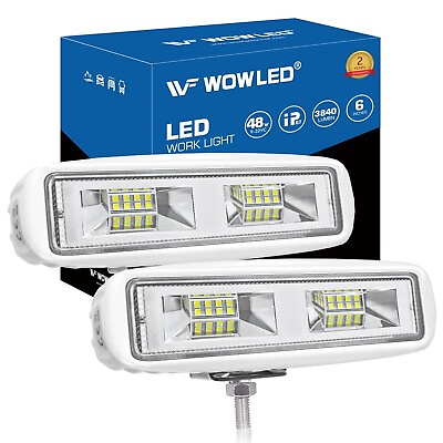 #ad WFPOWER 2 Pack Boat LED Spreader Lights 6.3inch 48W Super bright White marin... $33.78