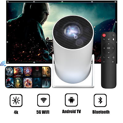 #ad Smart 5G Projector Android 1080P Portable WiFi Bluetooth Beamer Home Projector $87.99