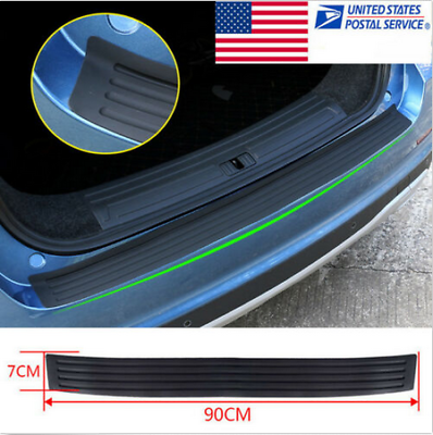 #ad Rear Bumper Guard Sill Plate Trunk Protector Trim Cover Black Rubber Pad Kit $10.44