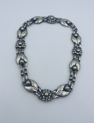 #ad Georg Jensen Denmark Antique Sterling Silver Necklace No. 1 $1400.00