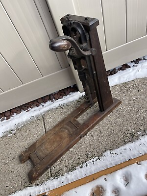#ad Antique Vintage Barn Beam Post Auger Drill Press Boring Machine Tool Farm $212.50