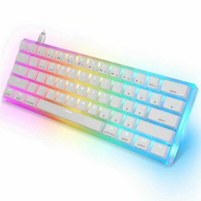 #ad Mini Portable 60% Gamer Mechanical Keyboard Hot Swap RGB Backlit G 3Pin Switch $153.99