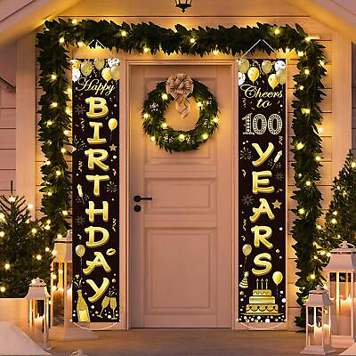 #ad 100Th Birthday Party Banner Decorations for Women Men 100 Year Old Door Banners $14.16
