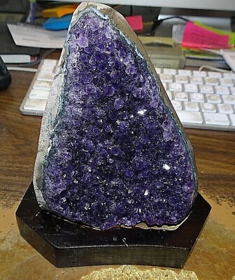 #ad LARGE AMETHYST CRYSTAL CLUSTER CATHEDRAL GEODE FROM URUGUAY POLISHED $116.59