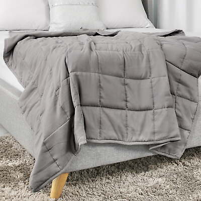 #ad Tranquility Antimicrobial Quilted Weighted Blanket Gray 12LB $18.00