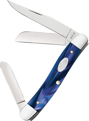 #ad Case XX Stockman Pocket Knife Tru Sharp Steel Blades Blue Pearl Kirinite Handle $79.99