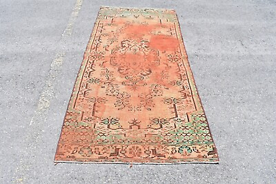 #ad Vintage orange rug Handmade rug Turkish rug Boho rug 3.6 x 8.7 ft. RA0132 $108.00