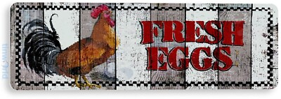 #ad Fresh Eggs Rooster Farm Hen House Chicken Coop Rustic Decor Tin Sign B497 $8.45