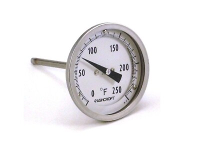 #ad New ASHCROFT 3” BiMetal Industrial Thermometer 2 1 2” Stem 0 250°F 30EI60R025 $45.99