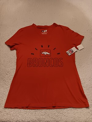 #ad NEW Denver Broncos NFL Team Apparel Women’s V Neck T Shirt Orange Medium NWT $15.59