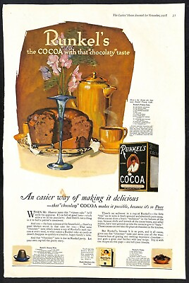 #ad Runkel#x27;s Coca Advertising Page from 1918 Ladies#x27; Home Journal 10 1 2quot; x 16quot; $9.99