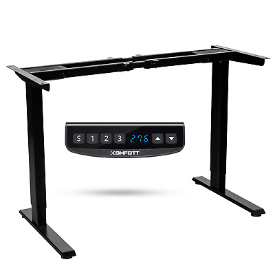 #ad Electric Sit Stand Desk Frame Dual Motor Standing Desk Base w Cable Tray Black $249.99