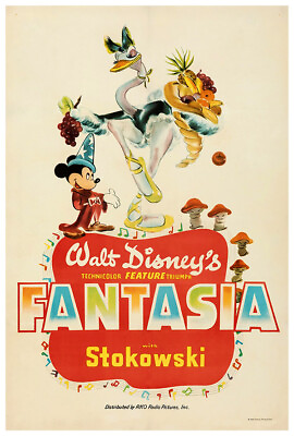 #ad Fantasia 1940 Disney Movie Poster US Release #1 $10.99