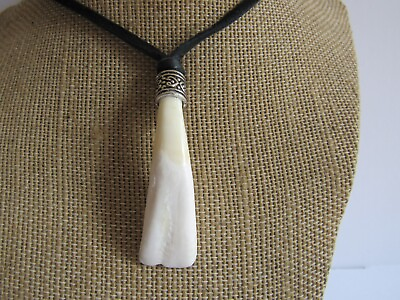 #ad Buffalo Tooth Pendant Animal Tooth Necklace Tribal Spirit Animal Jewelry N4362 $24.99
