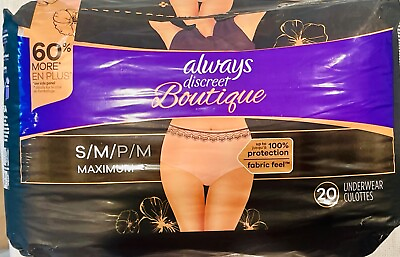 #ad Always Discreet Boutique Incontinence Underwear Maximum Protection S M 20 Ct $19.95