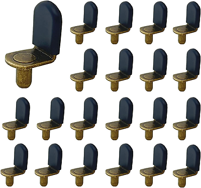 #ad Bronze Shelf Pins 40Pcs L Shaped Clips 1 4 Inch Shelf Support Pegs for Glass Su $13.77