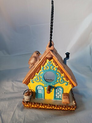 #ad Birdhouse Bird House Hanging Candle Holder For Tea Light Tealight 5 1 2quot; Tall $8.99