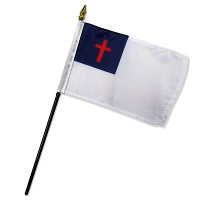 #ad 4quot;x6quot; Christian Stick Flag Table Staff Desk Table $6.39