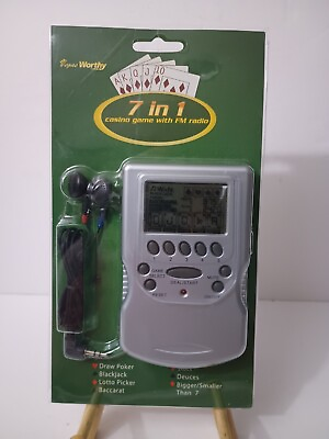 #ad Vegas Worthy Hand Held 7 In 1 Casino Game With F.M. Radio Earphones NEW SEALED $8.00