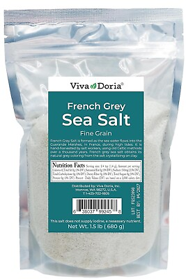 #ad Light Grey Celtic Sea Salt No Additives Resealable Bag 1.5LB and Other Sizes $13.76