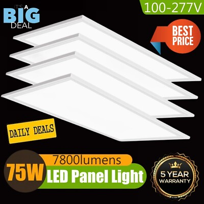 #ad 2x4 LED Ceiling Light LED Dimmable Flat Panel Light Recessed Fixtures 4 PACK $207.00