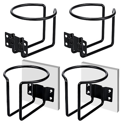 #ad 4Pcs Black Painted Steel Boat Ring Cup Holder for TractorOutdoor Wooden Swing $18.91
