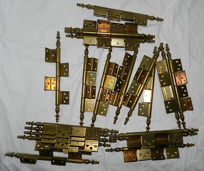 #ad Lot of 20 Large Brass Decorative Hinges 9.5quot; long $99.86