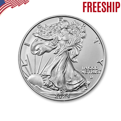 #ad #ad 1 Oz American Silver Eagle Coin .999 Fine BU Gem Brilliant NEW 2024 FREEship $32.99