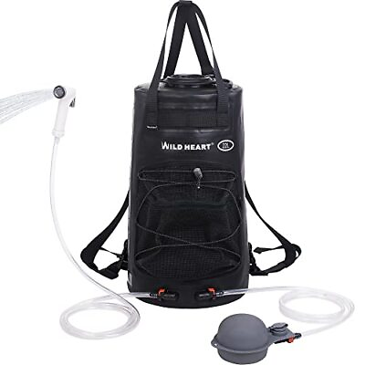 #ad Camping Shower 22L 12L Portable Shower for Camping with Pressure Foot Black $102.19