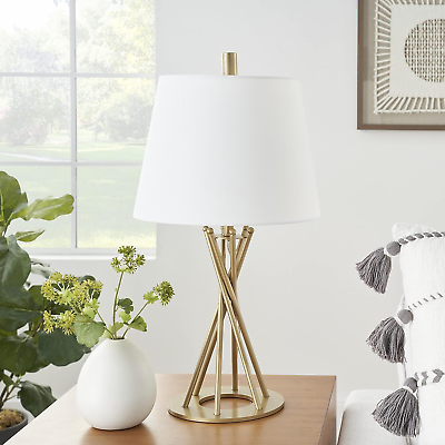 #ad 23quot; Gold Metal Twist Accent Table Lamp Modern Contemporary for Bedroom Living $115.05