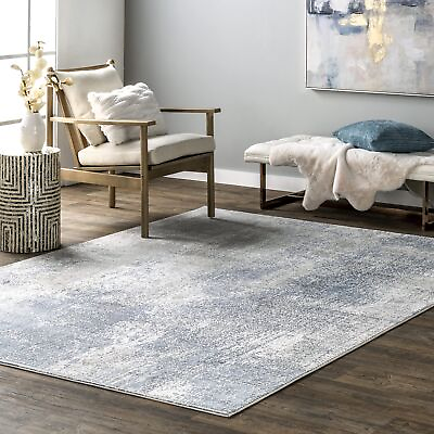 #ad Alice Abstract Waterfall Area Rug 5x8 Area Rug Modern Contemporary Blue Ivo... $78.17