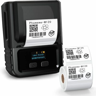 #ad Phomemo M120 Portable Mini Thermal Label Maker Bluetooth Mobile Printer Wireless $47.99
