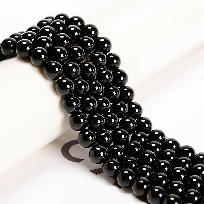 #ad Black Onyx Smooth Round Beads 4mm 6mm 8mm 10mm 12mm 14 20mm 15.5quot; Strand $7.64