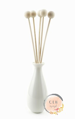 #ad Elegant Ceramic Diffuser Vase Wooden Balls Reed Home Decor Essential Oil Blend AU $24.00