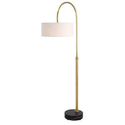 #ad Elegant Classic Brass Metal Arch Arm Floor Lamp 69 in Adjustable Shade Gold $570.00