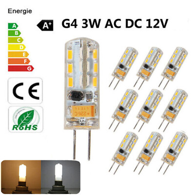 #ad 10X G4 3W LED Warm COOL White Mini Bulb SMD 2835 Replacement Lamp AC DC 12V $9.59