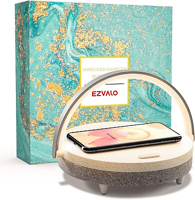 #ad 🔥EZVALO LYYD02 Wireless Charger Bluetooth Music Lamp 4in1 Touch Bedside Lamp🔥 $54.95